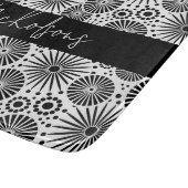 Modern black white geometric starburst Name Snijplank (Hoek)