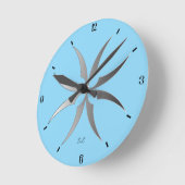 Modern Black & White Geometric Tech Wall Clock Ronde Klok (Hoek)