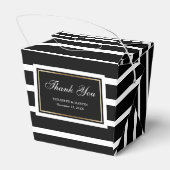 Modern Black White Gold Weddenschap Hartelijk dank Bedankdoosjes (Achterkant)