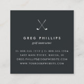 Modern Black & White Golf Pro of Instructor Vierkante Visitekaartje (Achterkant)