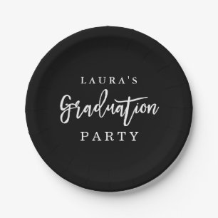 Modern Black White Graduation Party Paper Bord