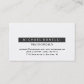 Modern Black White Grey Consultant Visitekaartje (Voorkant)