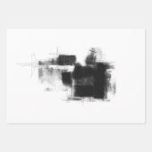 Modern Black White Grey Rustic Abstract s2 Inpakpapier Vel (Voorkant 3)