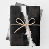 Modern Black White Grey Rustic Abstract s2 Inpakpapier Vel (In situ)
