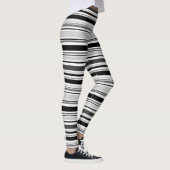 Modern Black White Grey Stripes Pattern Leggings (Rechts)