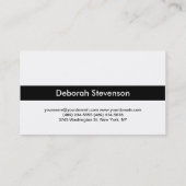 Modern Black White Grey Trendy Visitekaartje (Achterkant)