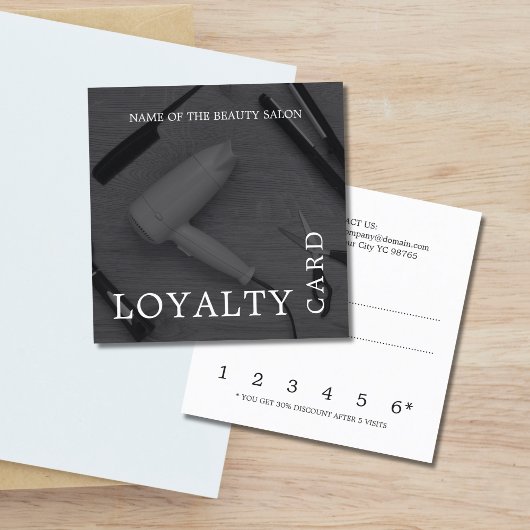 Modern Black White Hair Salon Loyalty