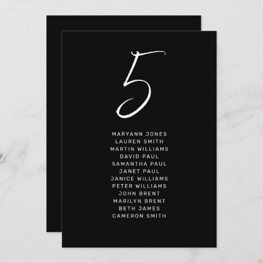 Modern Black White Hand Lettered Script Wedding (Voorkant / Achterkant)