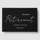 Modern Black White Happy Retirement Personalized  (Recto)