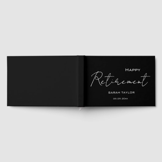 Modern Black White Happy Retirement Personalized  (Complet)