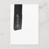 Modern Black + White Ink Wedding RSVP-kaart Kaart (Voorkant)