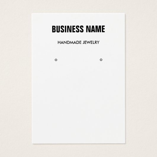 Modern black & white jewelry earring display card (Devant)