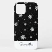 Modern Black White-kerstsnowflake-patroon Case-Mate iPhone Case (Achterkant)