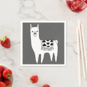 Modern Black & White Llama Sketch Servet (Insitu)