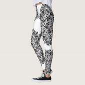 Modern Black & White Mandala Pattern Geometric Leggings (Links)