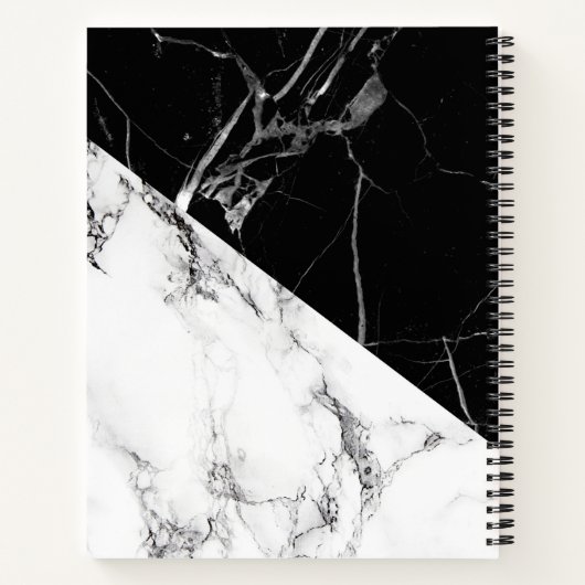 Modern Black White Marble Texture Designer Notes Notitieboek (Achterkant)