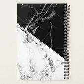 Modern Black White Marble Texture Designer Planner (Achterkant)