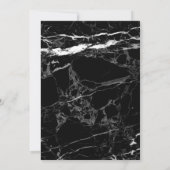 Modern Black White Marble Wedding Invitation Kaart (Achterkant)