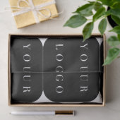 Modern Black White Minimalist Logo Company Tissuepapier (Geschenk)