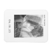 Modern Black White Minimalist Photo Save the Date Magneet (Horizontaal)