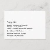 Modern Black & White Minimalist Script Wedding Informatiekaartje (Voorkant)