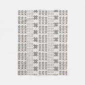 Modern Black White Mudcloth African Pattern Fleece Deken (Voorkant)