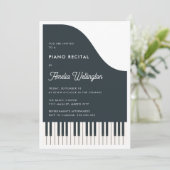 Modern Black White Music Piano Overweging Kaart (Staand voorkant)