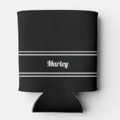 Modern Black & White Name Minimalist Blikjeskoeler (Achterkant)