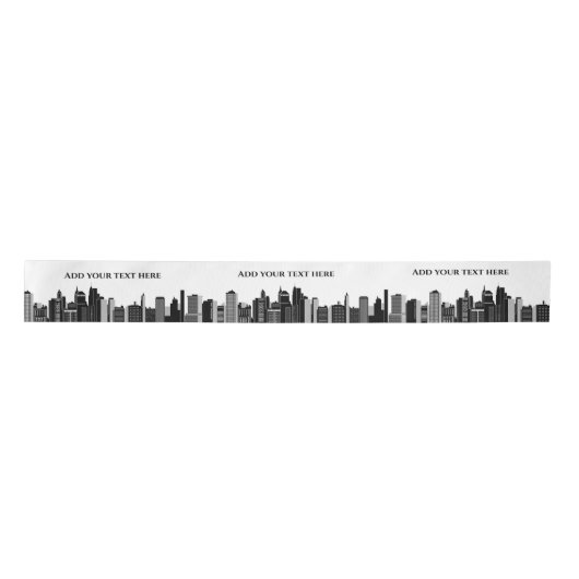 Modern Black & White New York Skyline Sjabloon Lint (Voorkant)