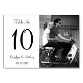 Modern Black & White Photo Wedding Kaart (Achterkant)