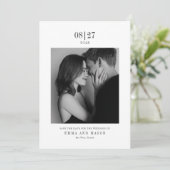 Modern Black & White Photo Wedding Save the Date (Debout devant)
