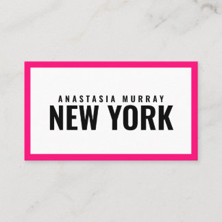 Modern Black White Pink Minimalist Luxury Boutique Visitekaartje