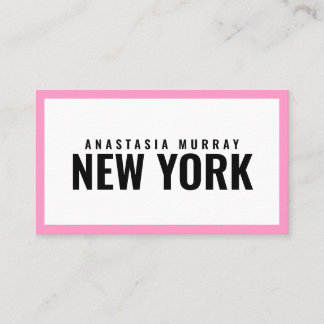 Modern Black White Pink Minimalist Luxury Boutique Visitekaartje