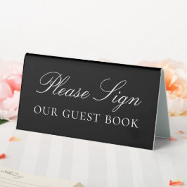 Modern Black White Please Sign Our Guest Book Sign