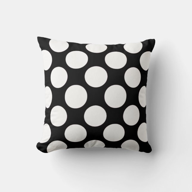 Modern Black White Polka Dots Pattern Kussen (Voorkant)