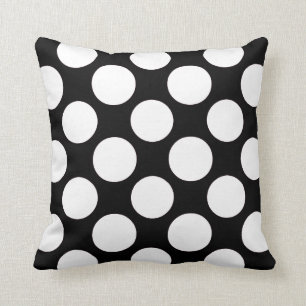 Modern Black White Polka Dots Pattern Kussen