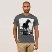 Modern Black White Pop Art Running Horse Mannen T-shirt (Voorkant volledig)