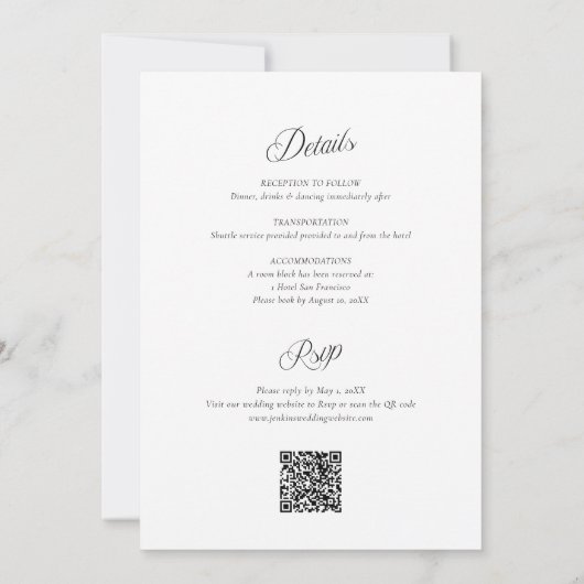Modern Black & White QR Code All In One Invitation (Dos)