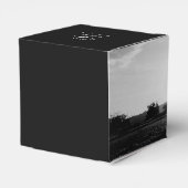 Modern Black & White Script Couple Photo Wedding Bedankdoosjes (Achterkant)