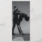 Modern Black & White Script Couple Photo Wedding Menu (Achterkant)