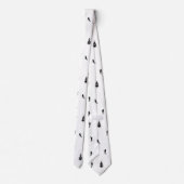 Modern Black & White Ski Skiers Skiing Theme Stropdas (Achterkant)