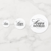 Modern Black White Star van David Happy Hanukkah Confetti (Voorkanten)