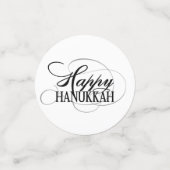 Modern Black White Star van David Happy Hanukkah Confetti (Kleine voorkant)