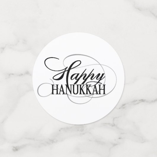 Modern Black White Star van David Happy Hanukkah Confetti (Kleine voorkant)