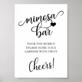 Modern Black White Vrijgezellenfeest Party MIMOSA  Poster