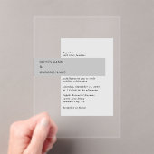 Modern Black & White Wedding Acryl Uitnodigingen (Insitu (Draagbaar))