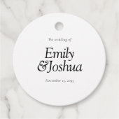 Modern Black & White Wedding Bedankjes Labels (Voorkant)