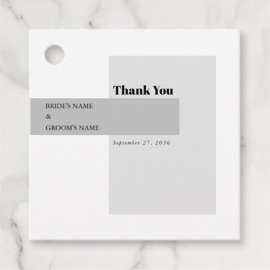 Modern Black & White Wedding Bedankjes Labels (Voorkant)