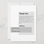 Modern Black & White Wedding Bedankkaart (Voorkant)