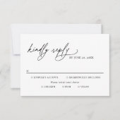 Modern Black & White Wedding Meal Options RSVP (Devant)